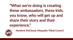 What we're doing is creating these ambassadors, these kids, you know, who will get up and share their story and their experience