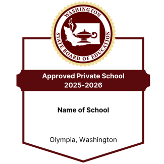 Example of Approved Private School Badge